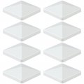 Moligou 8 Pcs Fence Post Caps Pyramid For 4 A Vinyl Deck White 