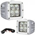 Aurora 3 Inch Marine White Led Cubed Light Flood Pattern 800 Lumens