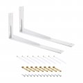 Shelf Brackets 2pcs 200x445mm Cold Rolled Steel Floating Shelves With Screws Industrial L For Wood Table Bench White 