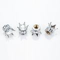 Tasiro 1 Row Pure Handmade Bling Crystal Rhinestones Chrome Crown Tire Valve Stem Caps For Car And Motorcycle Silver 