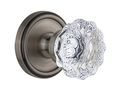 Grandeur Georgetown Rosette With Fontainebleau Crystal Knob Single Dummy Antique Pewter 