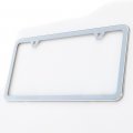Uframe Set Of Two 100 Stainless Steel Mirror Polished License Plate Frames Slim 2-hole Pair