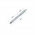 Uxcell M6 Hanger Bolts Length 2-3 8 60mm Double Headed Self-tapping Screw 6mm Wood Joint Furniture Legs 8pcs