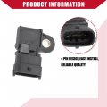 Hihaha No 68207074ab 68207074aa Manifold Absolute Pressure Sensor For Dodge Challenger 2015-2017 Durable Plastic 1 Pcs Gray