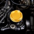X Autohaux Gold Tone Aluminum Alloy Gas Engine Oil Filler Cap Plug Cover For Mitsubishi
