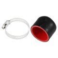 1 Pcs 30mm Length 40mm 57 Id Black Red Car Silicone Rubber Hose End Cap With Clamps Reinforced Blanking For Bypass Tube 