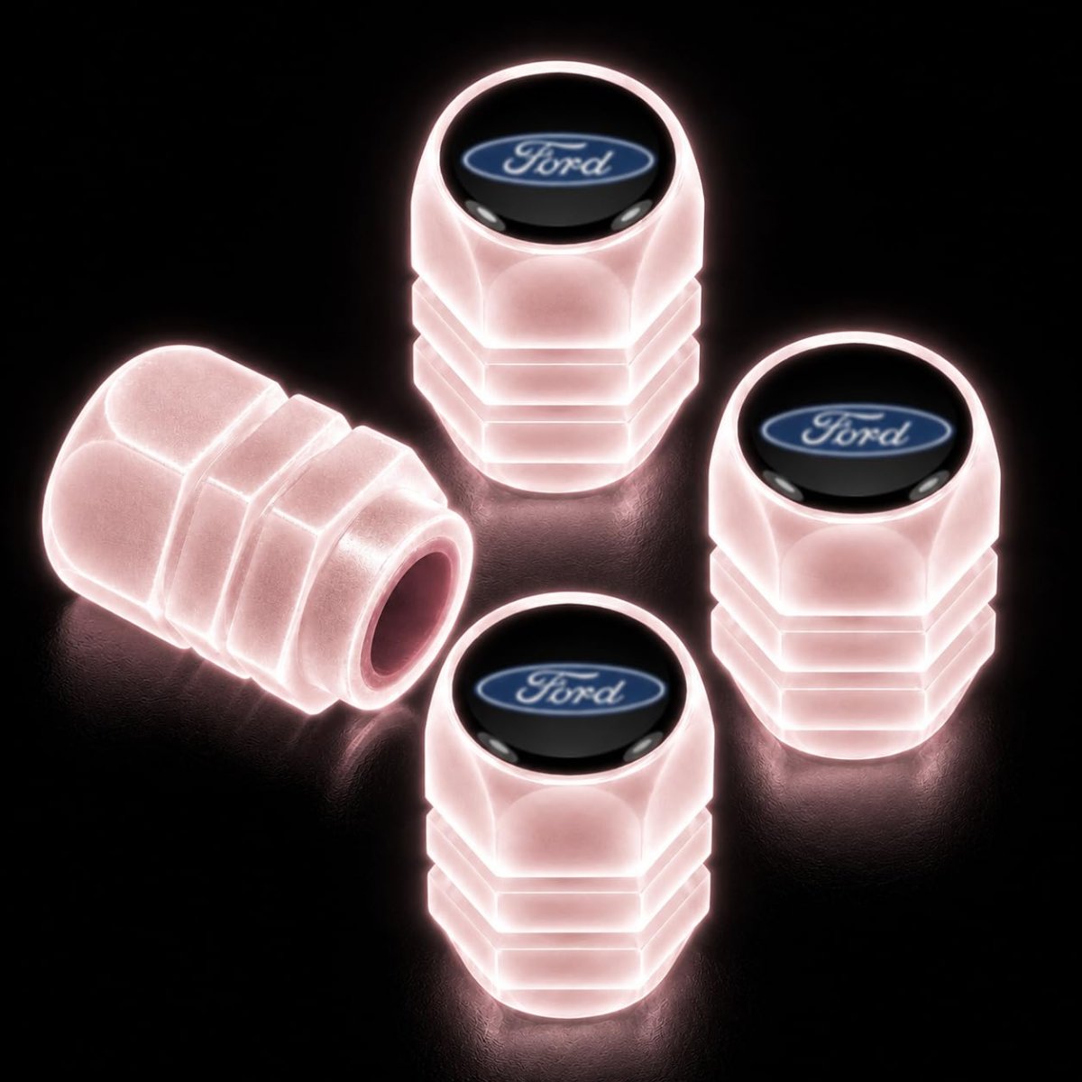 Ford Mustang Mach E Glow In The Dark Tire Valve Caps Black Orange Set Of 4 Universal Fit For Cars Suvs And Trucks 0 6 X 75