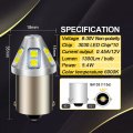 Ruiandsion 2pcs 1156 Led Bulb 6v 12v 24v White Ba15s 7506 6-30v Backup Reverse Tail Lights For Cars Motorcycles Non-polarity