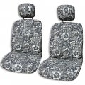 Winnie Fashion Made In Hawaii Hibiscus Tapa Gray Maroon Green Hawaiian Separate Headrest Cover Set Of 2 