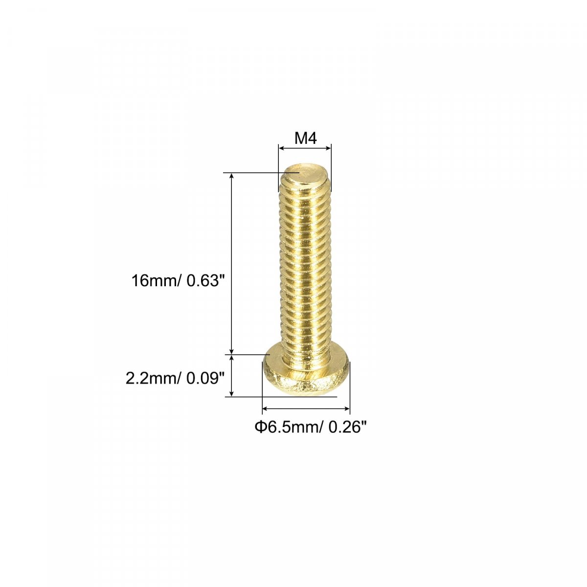 Brass Machine Screws M4x16mm Phillips Pan Head Fastener Bolts For Furniture Office Equipment Electronics 36pcs