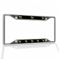 Fastasticdeals Metal Insert License Plate Frame Yellow Labrador Weatherproof Car Accessories Chrome 4 Holes Solid 