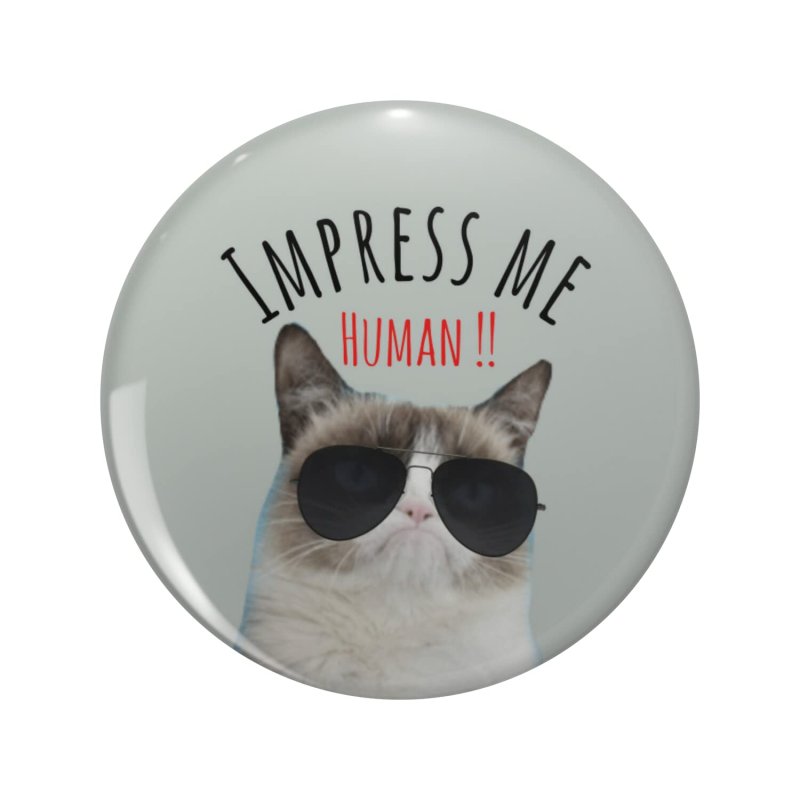 Impress Me Human Double Sided Stainless Steel Keychain With 3d Resin Design Round 1 25 In Novelty Key Ring For Backpacks And