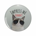 Impress Me Human Double Sided Stainless Steel Keychain With 3d Resin Design Round 1 25 In Novelty Key Ring For Backpacks And 