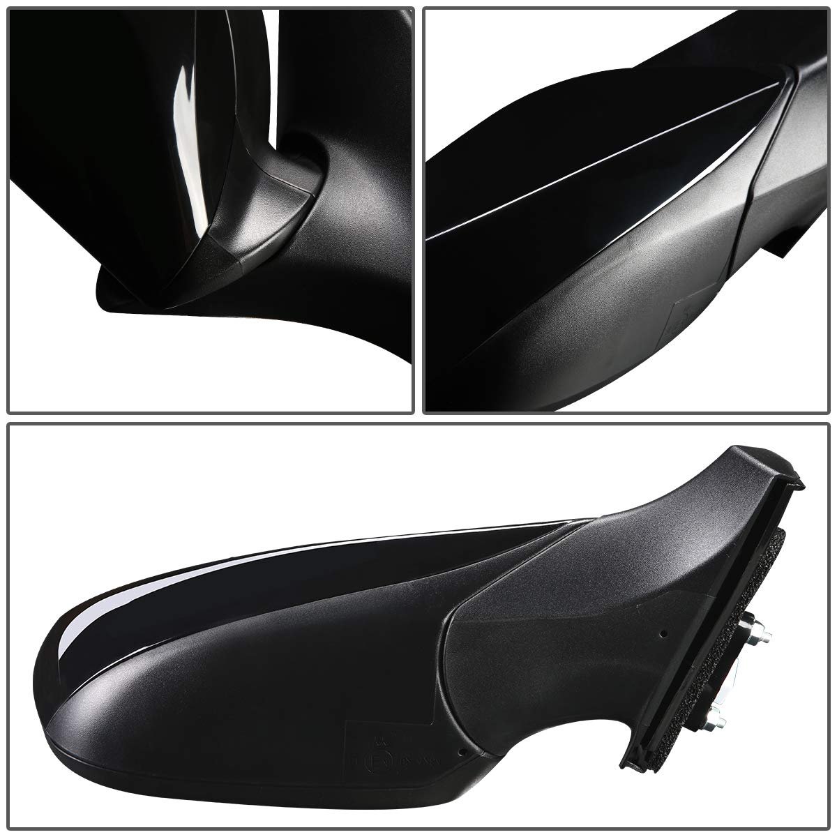 Powered And Heated Passenger Right Side View Door Mirror For Hyundai Elantra Sedan 2011 To 2013 Manual Folding Textured Black