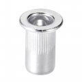 Uxcell 10-24 Rivet Nuts Aluminium Alloy Knurled Flat Head Threaded Insert Nut Silver 25pcs