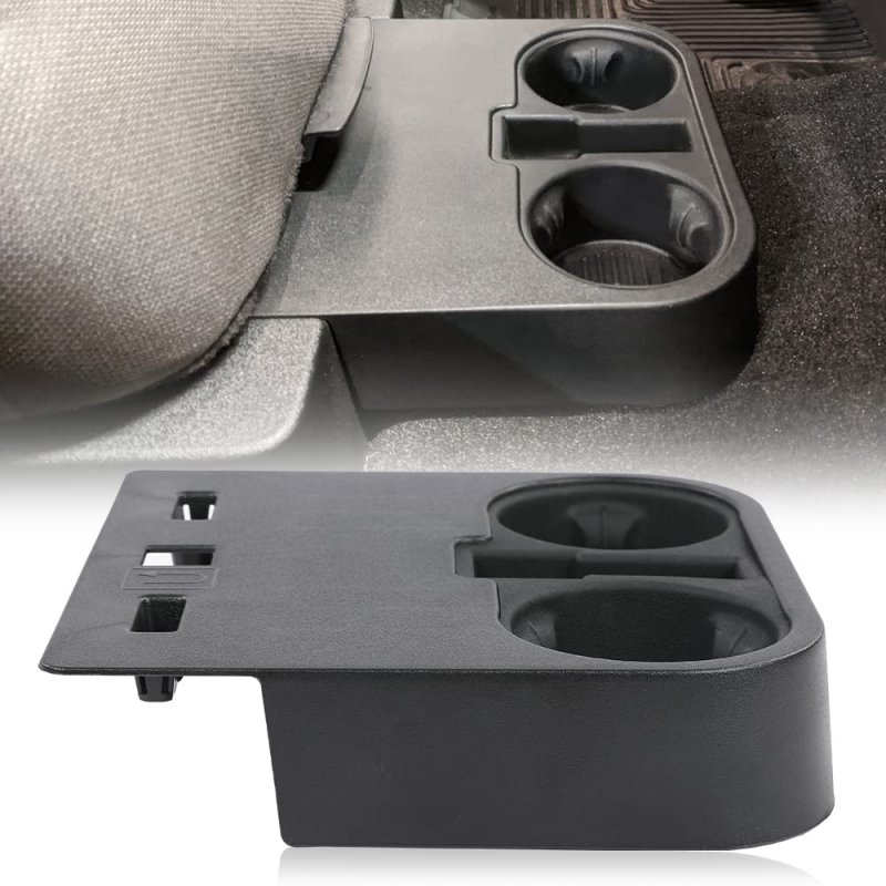 Center Cup Holder Under Front Seat Bottom Black For Ford F150 2015-2020 Fit F250 F350 F450 F550 Super Duty 2017-2022 Hc3c