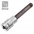 Uxcell 1 2 Drive X T55 Torx Bit Socket S2 Steel Bits Cr-v Sockets 4 Length Use With Ratchet Wrench Slide Bar Extension Rod