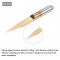 Uxcell 10pcs Wood Carving Router Bit Titanium Coated Solid Carbide Cnc Engraving V Groove Bits 1 8 3 175mm Shank 0 1mm Tip 20