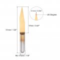 Uxcell 10pcs Wood Carving Router Bit Titanium Coated Solid Carbide Cnc Engraving V Groove Bits 1 8 3 175mm Shank 0 1mm Tip 20