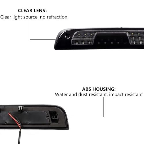 Led 3rd Brake Light For Chevy Silverado 1500 2500 3500 Hd And Gmc Sierra 2014 2018 High Mount Stop Lamp Assembly Black Clear