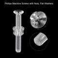 Uxcell M5 X 40mm Plastic Phillips Machine Screws With Nuts And Flat Washers Pc Head Bolts Transparent 20 Sets