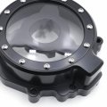 Httmt- Black Ninja Clear See Through Cnc Hollow Engine Stator Cover Crankcase Left Compatible With 2009-2021 Kawasak Zx-6r