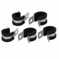 Uxcell 15mm Dia Epdm Rubber Lined P Clips Cable Hose Pipe Clamps Holder 5pcs