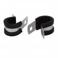 Uxcell 15mm Dia Epdm Rubber Lined P Clips Cable Hose Pipe Clamps Holder 5pcs