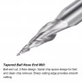 Uxcell Tapered Ball Nose End Mill Uncoated Solid Carbide 2 Flute Spiral Milling Cutter 0 25mm Radius 5mm Diameter 6mm Shank