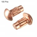 Uxcell 100pcs 1 8 X 15 64 Round Head Copper Solid Rivets Fasteners