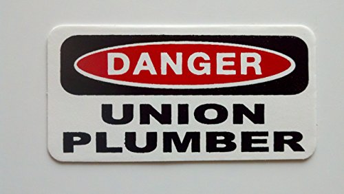 3 Danger Union Plumber Hard Hat Helmet Stickers 1 X 2