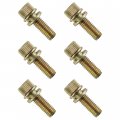 Caltric 6 Exhaust Manifold Bolts Studs Screw Compatible With Polaris Snowmobile