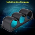 Qiilu Universal 2inches 52mm Triple Pillar Gauge Pod Dashboard Meter Mount Holder For Car Exhaust Gas Oil Water Temperature