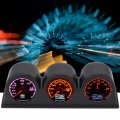 Qiilu Universal 2inches 52mm Triple Pillar Gauge Pod Dashboard Meter Mount Holder For Car Exhaust Gas Oil Water Temperature