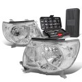 Auto Dynasty Chrome Housing Clear Corner Headlight Lamps Tool Kit For Tacoma 05-11 