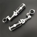 Chrome Short Angled Adjustable Highway Peg Mounting Kit Skull Footrest For V Star Roadstar Suzuki Boulevard With 1 5 In Front