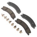 Front Ceramic Disc Brake Pad Set For Chevy Silverado 2500 2011 To 2018 Metallic Silver Classification Bonded Friction 