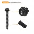 Uxcell 8 X 1-1 2 Hex Washer Head Self Drilling Screws 100pcs 410 Stainless Steel Sheet Metal Tapping For Wood Black