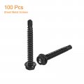 Uxcell 8 X 1-1 2 Hex Washer Head Self Drilling Screws 100pcs 410 Stainless Steel Sheet Metal Tapping For Wood Black