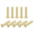 Uxcell Brass Machine Screws M6x35mm Phillips Pan Head Fastener Bolts For Furniture Office Equipment Electronics 20pcs