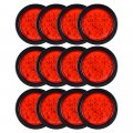 Anzio 24-led Round Truck Trailer Ute Utv Stop Tail Brake Reverse Light Red Light-red Lens 12x