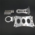 Httmt Mt408-p- Chrome Horizontal Vertical Zigzag Mount License Plate Bracket 7x4 Bk Cd Round Led Tail Brake Light Integrated