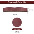 2pcs 6 X 89 Sanding Belts 100 Grits Aluminum Oxide Abrasive Belt Sander Paper Papers For Metal Wood Grinding Polishing Reddish