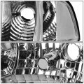Led Drl L-bar Chrome Housing Clear Corner Headlight Lamps Tool Kit Compatible With Dodge Ram Truck 94-02