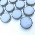 3 4 X Penny Round Raku Style Cielo Blue Porcelain Mosaic Wall And Floor 