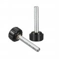 Uxcell M5 X 30mm Metric Male Thread Knurled Clamping Knobs Grip Thumb Screw On Type Plastic Threaded Hand Bolt Black 2 Pcs