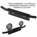 Fydun Universal Aluminum Alloy Front Bumper License Plate Mount Bracket Holder Bull Bar Offroad Light Black