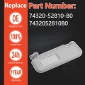 Front Left Driver Side Sun Visor For 2007 2011 Yaris Gray Fabric Replaces 74320 52810 B0 Model Tx 306