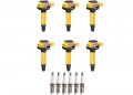 Ena Set Of 6 Yellow Ignition Coil Pack And Iridium Spark Plug Ford Lincoln Explorer Expedition F150 Flex Lobo Mks Mkt Navigator 