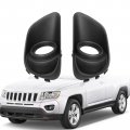 Anxingo Pair Of Front Bumper Fog Light Bezel Cover Right Left Side For 2011-2017 Jeep Compass 68109871aa 68109870aa